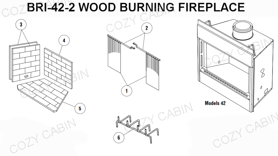 Superior Standard Series Wood Burning Fireplace with Radiant Heat  (BRI-42-2) #BRI-42-2